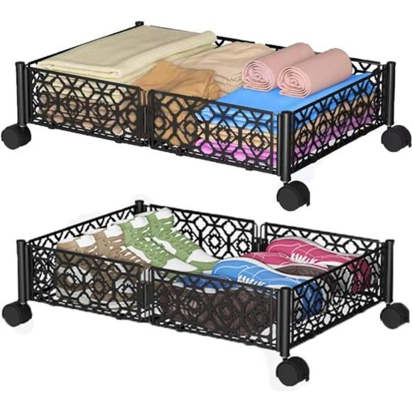 Under Bed Rolling Storage,2PACK Underbed Storage Drawers with Wheels - Picture 1 of 7